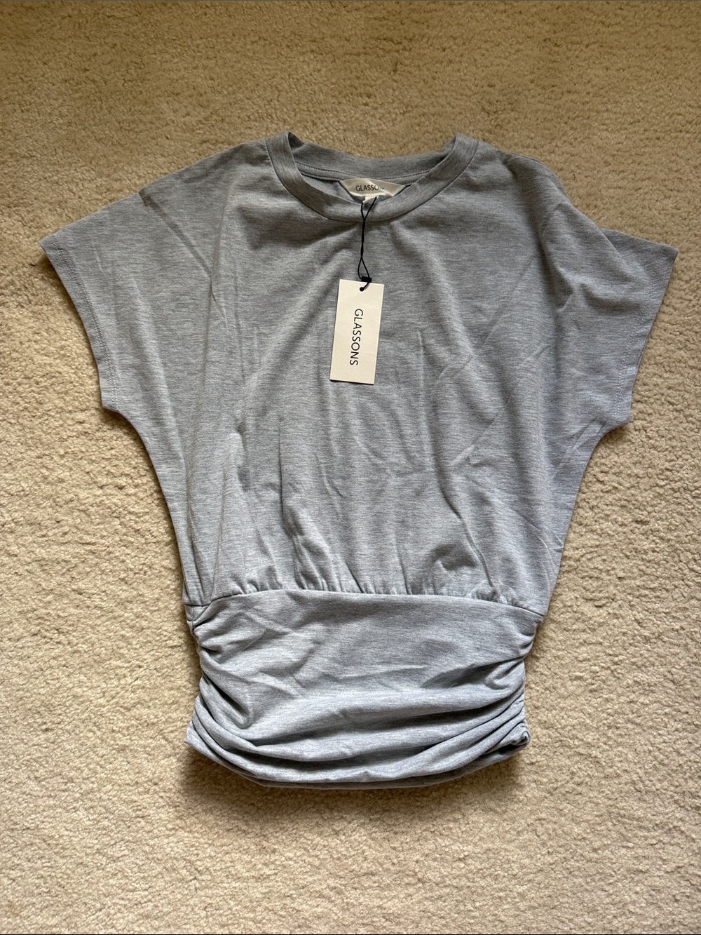 Glassons Grey Ruched Waist Tee